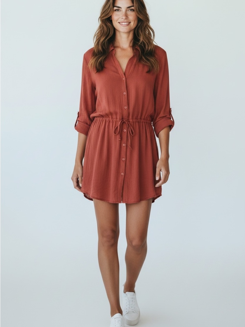 O'Neill Women's Cami Cover Up 
Rusty Pink 3/4 sleeve Size small
